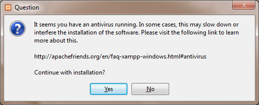 xampp antivirus warning