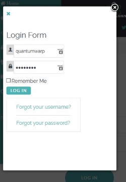 Login Box in Modal Box with no styling