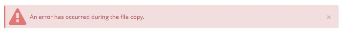 An error has occurred during the file copy