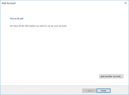 Outlook software - Add Account you're all set!