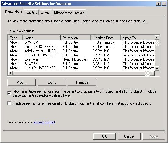 Advanced Security Settings for Roaming 2