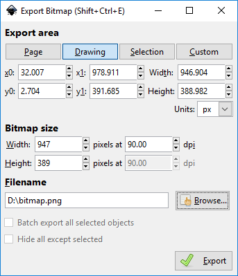 Export Bitmap Drawing