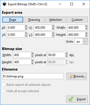 Export Bitmap Page